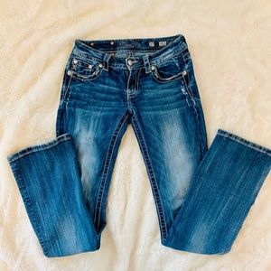 Miss Me blue jeans, embellished, size 27 used